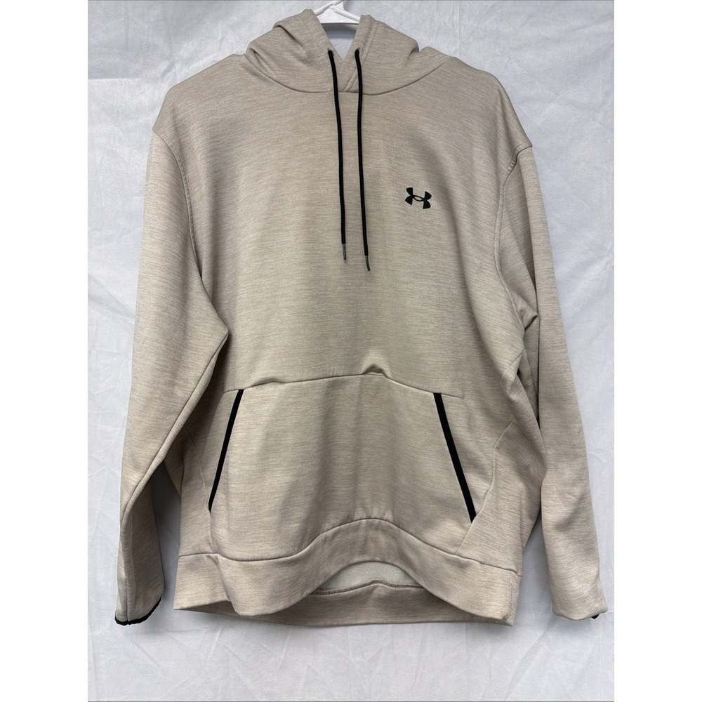 Under Armour ColdGear Hoodie Women's XL Gray Black Trim Pullover Loose Fit